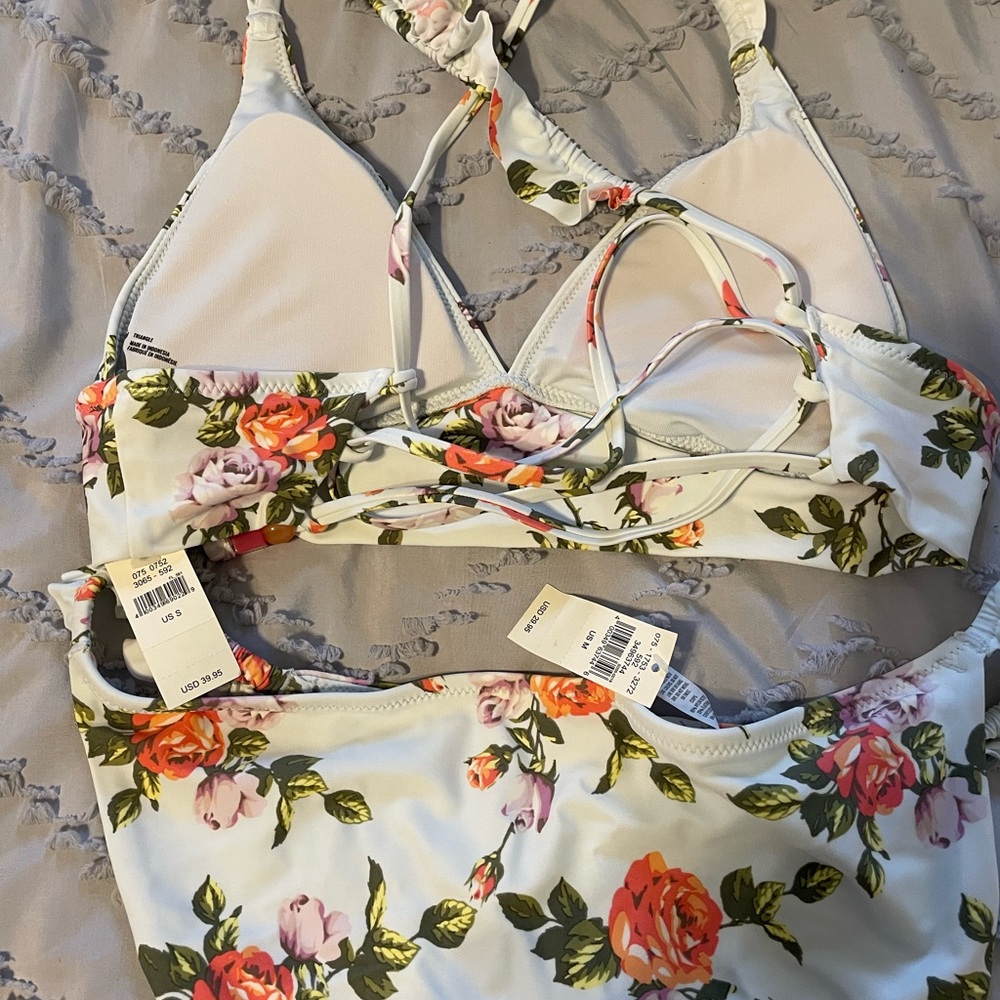 Brand new aerie swimsuit. Light blue base with flowers